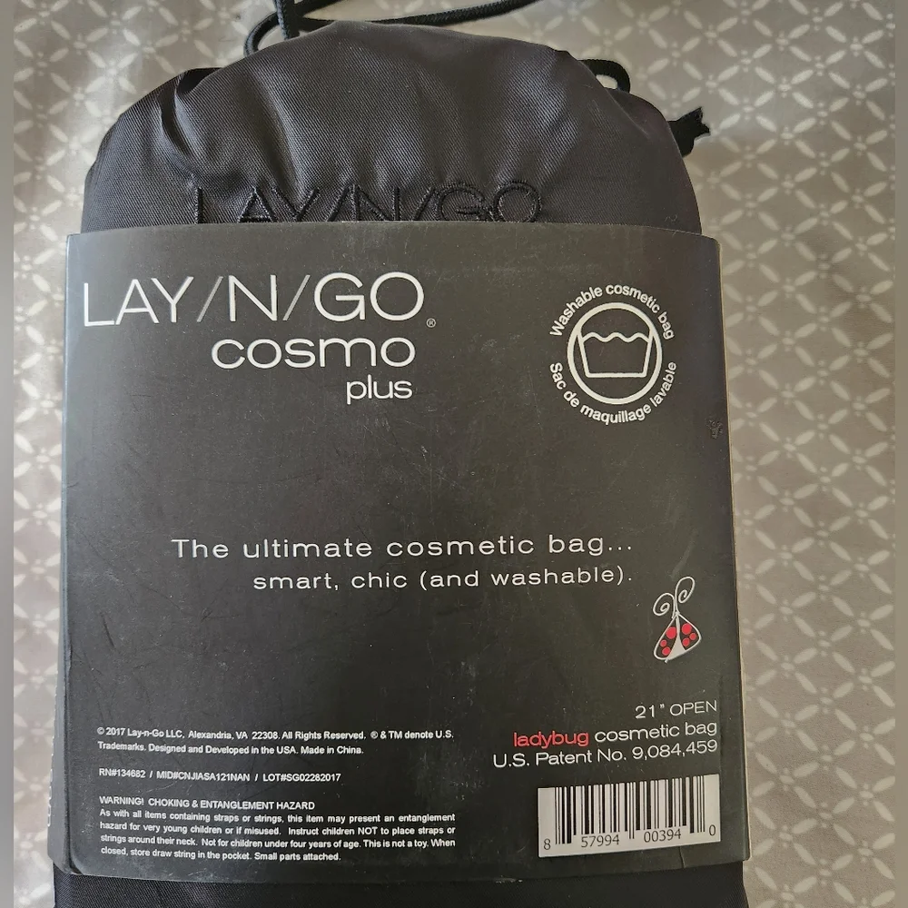 Lay N Go Cosmo Plus Black Ladybug Cosmetic Bag Caddy